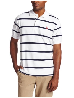 Men's Short Sleeve Striped Pique Polo Shirt