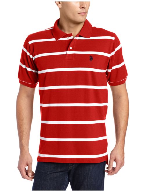 U.S. Polo Assn. Men's Short Sleeve Striped Pique Polo Shirt