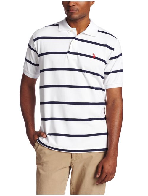 U.S. Polo Assn. Men's Short Sleeve Striped Pique Polo Shirt