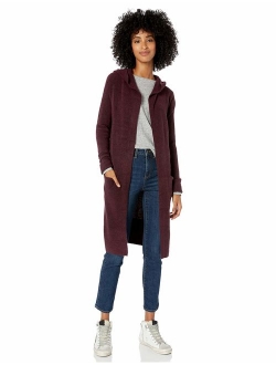 Women's Mid-Gauge Stretch Hooded Longline Cardigan Sweater