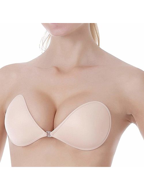 FOCUSSEXY Women Invisible Bras, Self Adhesive Silicone Bra Push up