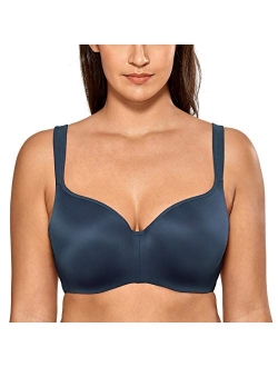 Women's Underwire Support Seamless Contour Full Coverage Balconette Bra