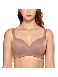 Women's Underwire Support Seamless Contour Full Coverage Balconette Bra