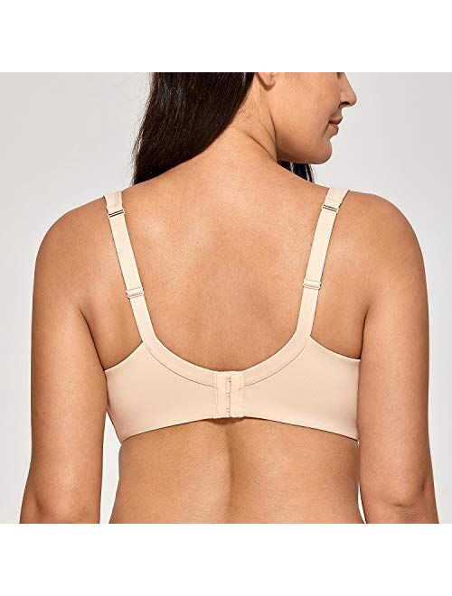 DELIMIRA Women's Underwire Support Seamless Contour Full Coverage Balconette Bra