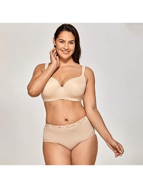 DELIMIRA Women's Underwire Support Seamless Contour Full Coverage Balconette Bra