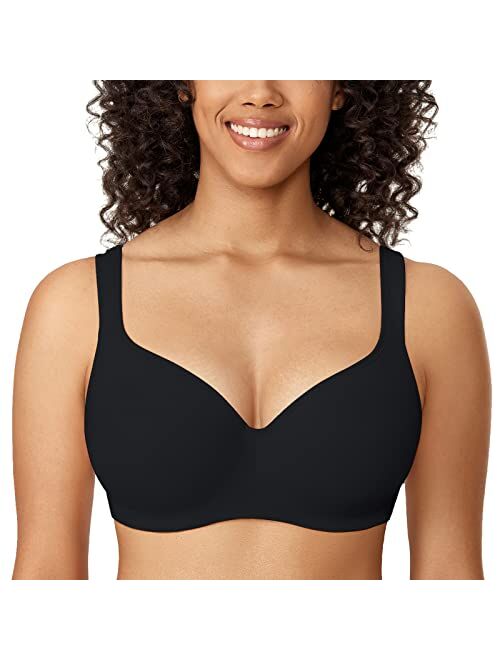 DELIMIRA Women's Underwire Support Seamless Contour Full Coverage Balconette Bra