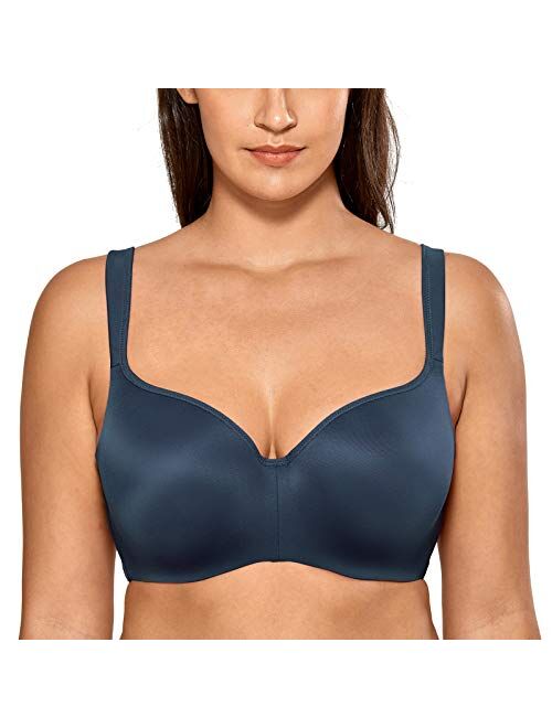 DELIMIRA Women's Underwire Support Seamless Contour Full Coverage Balconette Bra