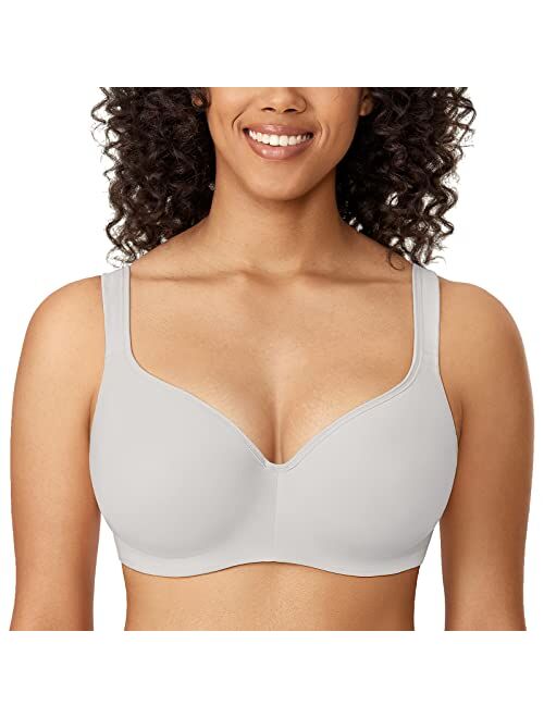 DELIMIRA Women's Underwire Support Seamless Contour Full Coverage Balconette Bra