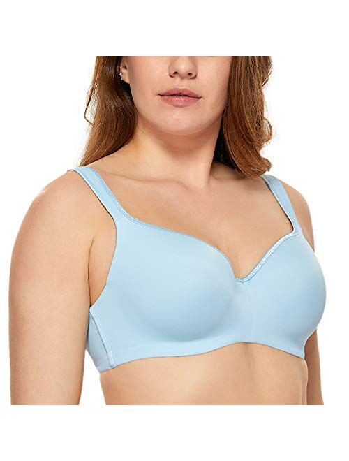 DELIMIRA Women's Underwire Support Seamless Contour Full Coverage Balconette Bra