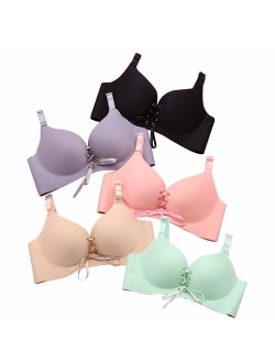 Pack of 5,Women Comfort No Wire Bras Seamless No Show Push up Bra Pack