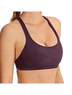 Women's Cute Yoga Sports Bra Strappy Sexy Back Padded Low Impact Workout Clothes Bra Tops