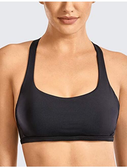 CRZ YOGA Strappy Longline Sports Bras for Women - Wirefree Padded Criss  Cross Yoga Bras Cropped Tank Tops