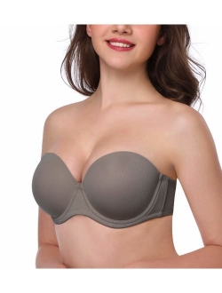 HANSCA Women Strapless Bra Convertible Multiway Full Cup Anti-Slip Lift Underwire Bra Plus Size