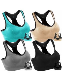 Women Racerback Sports Bras High Impact Workout Yoga Gym Activewear Fitness Bra