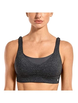 Convertible Racerback Sports Bra for Women High Impact Support Padded Wirefree Workout Training Bra