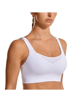 Convertible Racerback Sports Bra for Women High Impact Support Padded Wirefree Workout Training Bra