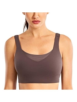 Convertible Racerback Sports Bra for Women High Impact Support Padded Wirefree Workout Training Bra