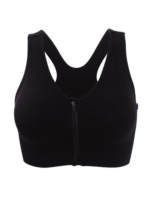 ohlyah Women's Zipper Front Closure Sports Bra Racerback Yoga Bras