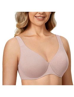 DELIMIRA Women's Front Closure Bras Unlined Full Coverage Floral