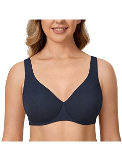 AISILIN Women's Underwire Unlined Seamless Full Coverage Minimizer Plus Size Bra