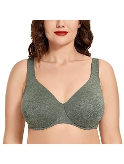 AISILIN Women's Underwire Unlined Seamless Full Coverage Minimizer Plus Size Bra