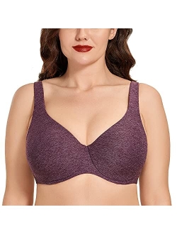 AISILIN Women's Underwire Unlined Seamless Full Coverage Minimizer Plus Size Bra