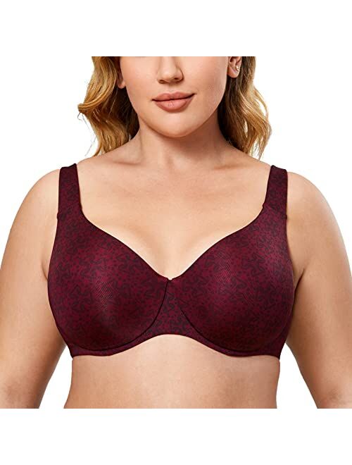 DELIMIRA AISILIN Women's Underwire Unlined Seamless Full Coverage Minimizer Plus Size Bra