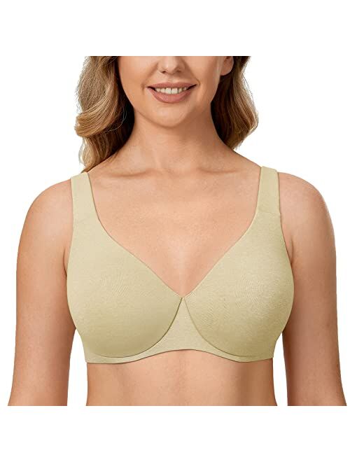 DELIMIRA AISILIN Women's Underwire Unlined Seamless Full Coverage Minimizer Plus Size Bra