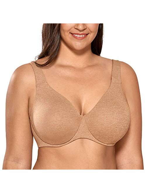 DELIMIRA AISILIN Women's Underwire Unlined Seamless Full Coverage Minimizer Plus Size Bra