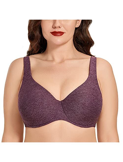 DELIMIRA AISILIN Women's Underwire Unlined Seamless Full Coverage Minimizer Plus Size Bra