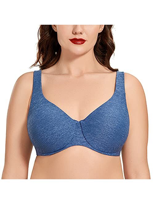 DELIMIRA AISILIN Women's Underwire Unlined Seamless Full Coverage Minimizer Plus Size Bra