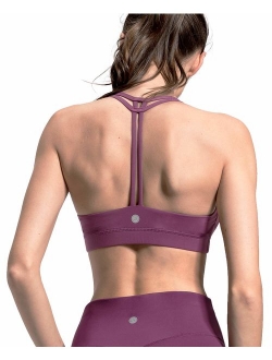 Women's Light Support Double-T Back Wirefree Pad Yoga Sports Bra