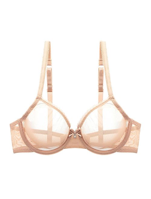 Varsbaby Women See-Through Lace Push Up Transparent Everyday Bra