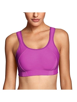 SYROKAN Women's Full Coverage Shock Control Wirefree High Impact Sports Bra