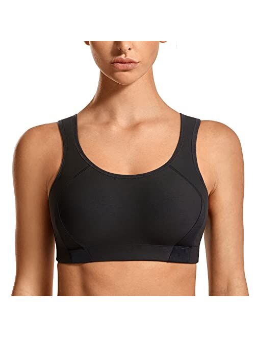 SYROKAN Women's Full Coverage Shock Control Wirefree High Impact Sports Bra