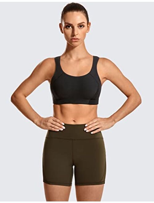 SYROKAN Women's Full Coverage Shock Control Wirefree High Impact Sports Bra