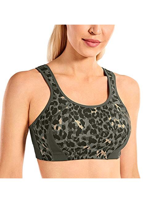 SYROKAN Women's Full Coverage Shock Control Wirefree High Impact Sports Bra