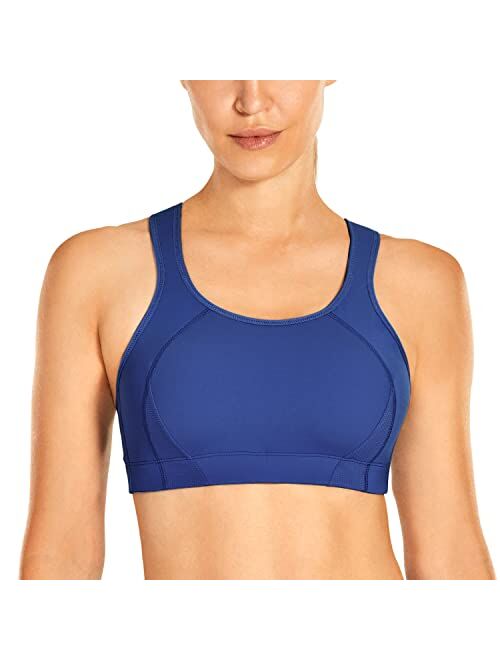 SYROKAN Women's Full Coverage Shock Control Wirefree High Impact Sports Bra