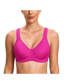 SYROKAN Women's Coolmax High Impact Underwire Padded Cup Full Figure Sports Bra