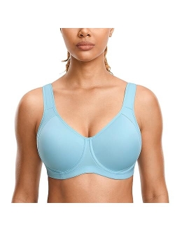 SYROKAN Women's Coolmax High Impact Underwire Padded Cup Full Figure Sports Bra