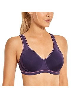 SYROKAN Women's Coolmax High Impact Underwire Padded Cup Full Figure Sports Bra