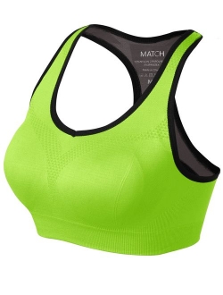 Match Women Wirefree Padded Racerback Sports Bra for Yoga Workout Gym Activewear #0001