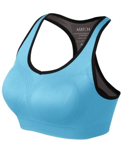 Match Women Wirefree Padded Racerback Sports Bra for Yoga Workout Gym Activewear #0001