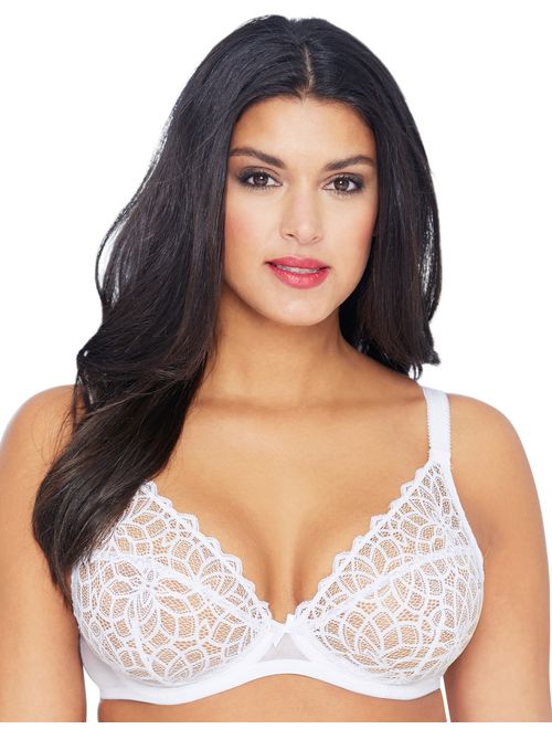 Glamorise Women's Plus-Size Full Figure Sexy Stretch Lace Wonderwire Bra #9850 Bra