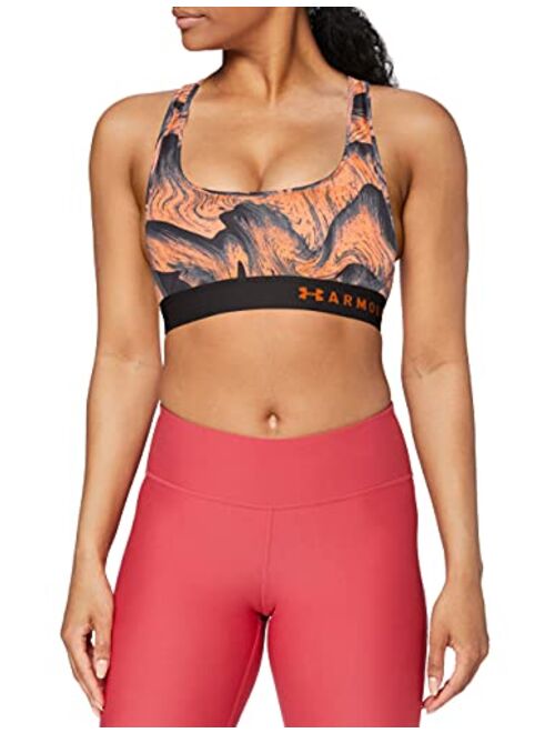 Under Armour Women's Armour Mid Crossback Print Sports Bra