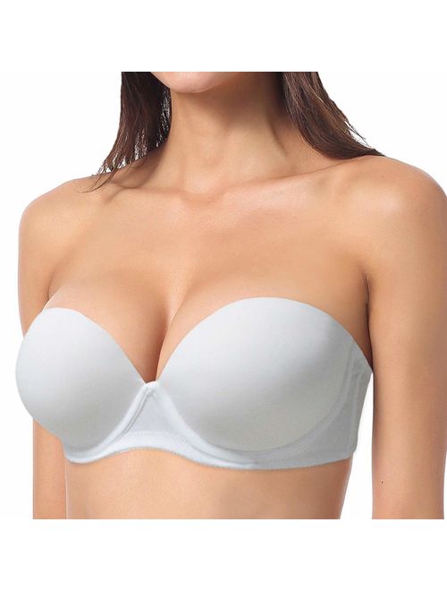 Buy Ybcg Push Up Strapless Convertible Multiway Thick Padded Underwire Supportive Bra For Women 
