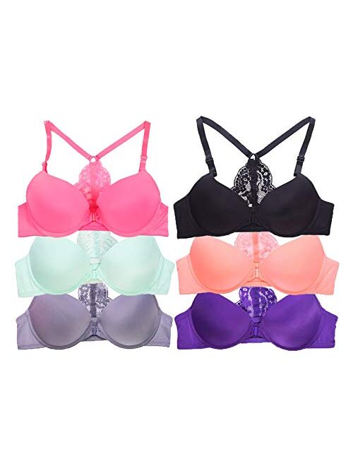 2ND DATE Women's Laced & Plain/Lace Bras (Packs of 6) - Various Styles