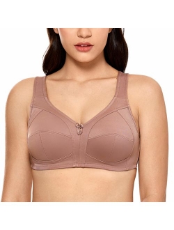 Women's Non-Padded Wire Free Comfort Lift Full Coverage Support Bra