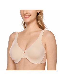 Women's Smooth Full Figure Large Busts Underwire Seamless Minimizer Bras