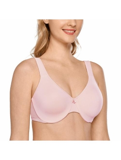 Women's Smooth Full Figure Large Busts Underwire Seamless Minimizer Bras